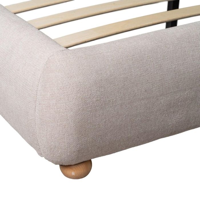 Cama Beige Tejido Dormitorio 160 X 217 X 94 cm