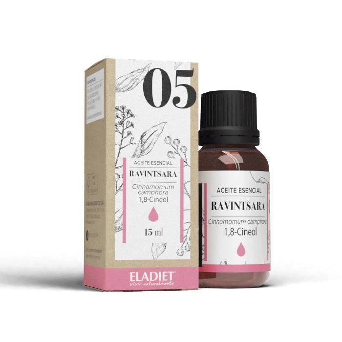 ELADIET Ravintsara Aceite Esencial Bio 15ml - Cinnamomum Camphora para Uso Oral