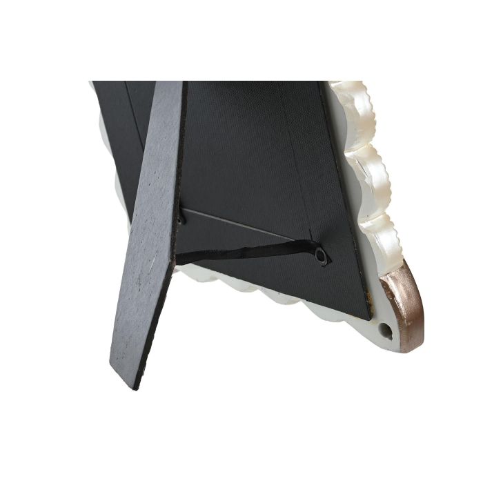 DKD Home Decor Marco de Foto 13x18 Romántico Blanco Cobrizo Resina Cristal 22.8 x 28.6 x 2.6 cm 2