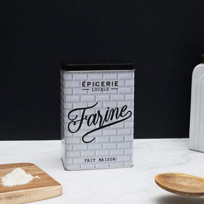 Home Deco Factory Brooklyn Bote Metal "Farine" para Almacenamiento de Harina 3