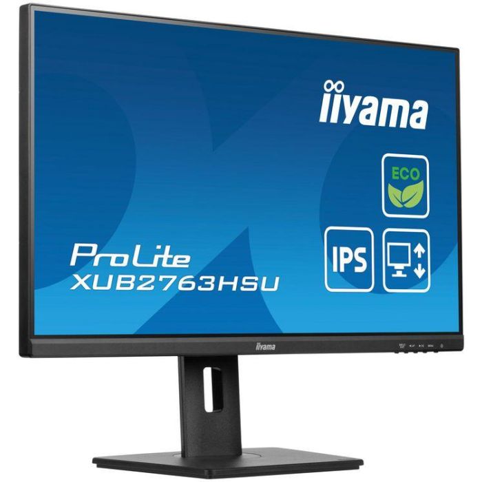 iiyama XUB2763HSU-B1 Monitor Prolite 27" FHD IPS 100Hz 3ms HDMI DP USB, Giro, Altura Ajustable, VESA, Negro 13