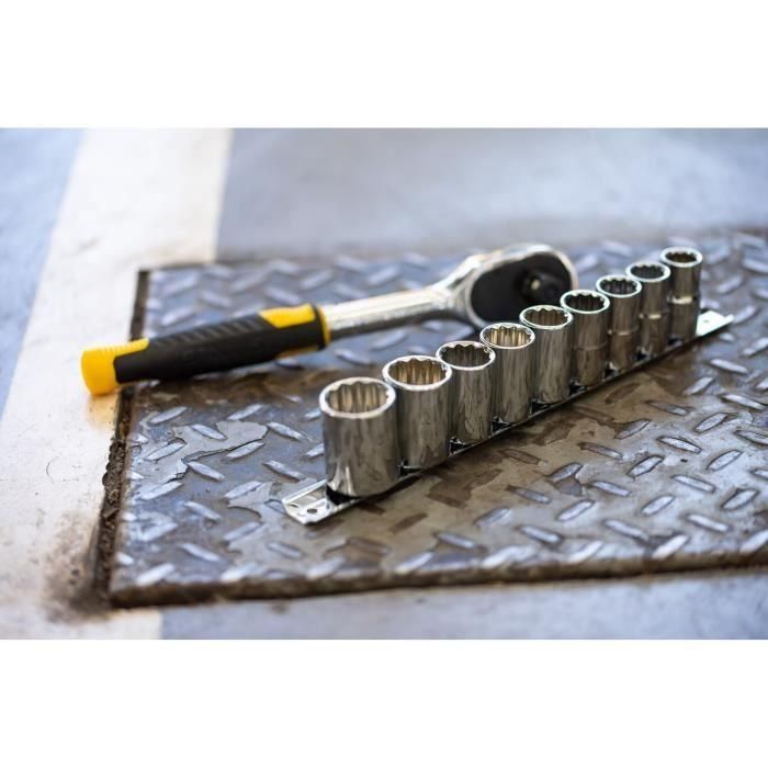 Stanley Trinquete de 72 Dientes con Cuadradillo de 1/4'' y 10 Vasos, Juego de 11 Piezas 1