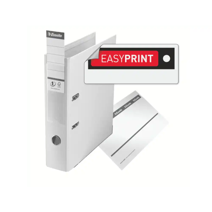 Esselte Archivador de Palanca N1 DIN A4 Lomo 75 mm Cartón Forrado Color Blanco 6