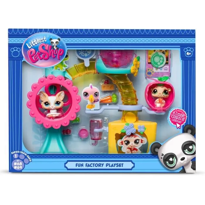 BANDAI Littlest Pet Shop Caja Fun Factory Set de Juego con 2 Animales, Decoración y Accesorios BF00519 4 BANDAI Littlest Pet Shop Caja Fun Factory Set de Juego con 2 Animales, Decoración y Accesorios BF00519 4