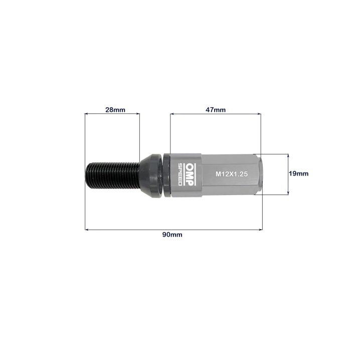 Kit de tornillos OMP OMPS09971204 28 mm Gris M12 x 1,25 Kit de tornillos OMP OMPS09971204 28 mm Gris M12 x 1,25