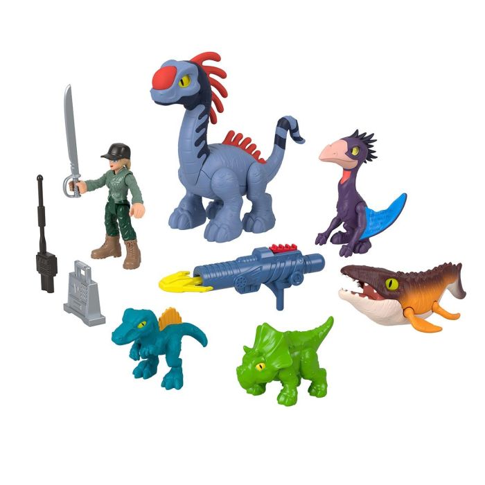 Imaginext Jfr25 Pack Figuras Dinosaurios Jurassic World: El Renacer, 6 Figuras Acción, 1 Humano, 5 Dinosaurios, Lanzador Proyectil, +3 Años 1 Imaginext Jfr25 Pack Figuras Dinosaurios Jurassic World: El Renacer, 6 Figuras Acción, 1 Humano, 5 Dinosaurios, Lanzador Proyectil, +3 Años 1
