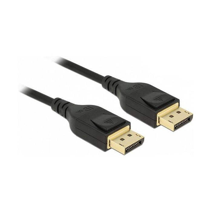 DeLOCK Cable DisplayPort 8K 60 Hz Certificado DP 8K 85660, Velocidad 32,4 Gbit/s, 2 Metros