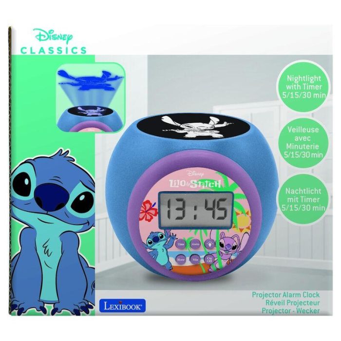 Lexibook Rl977D Reloj Despertador Proyector Disney Stitch con Luz Nocturna de 3 Colores 2 Lexibook Rl977D Reloj Despertador Proyector Disney Stitch con Luz Nocturna de 3 Colores 2