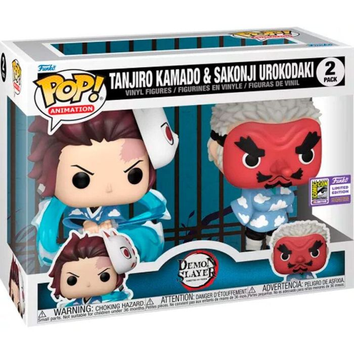 Blister 2 figuras POP Demon Slayer Kimetsu no Yaiba Tanjiro Kamado & Sakonji Urokodaki 1
