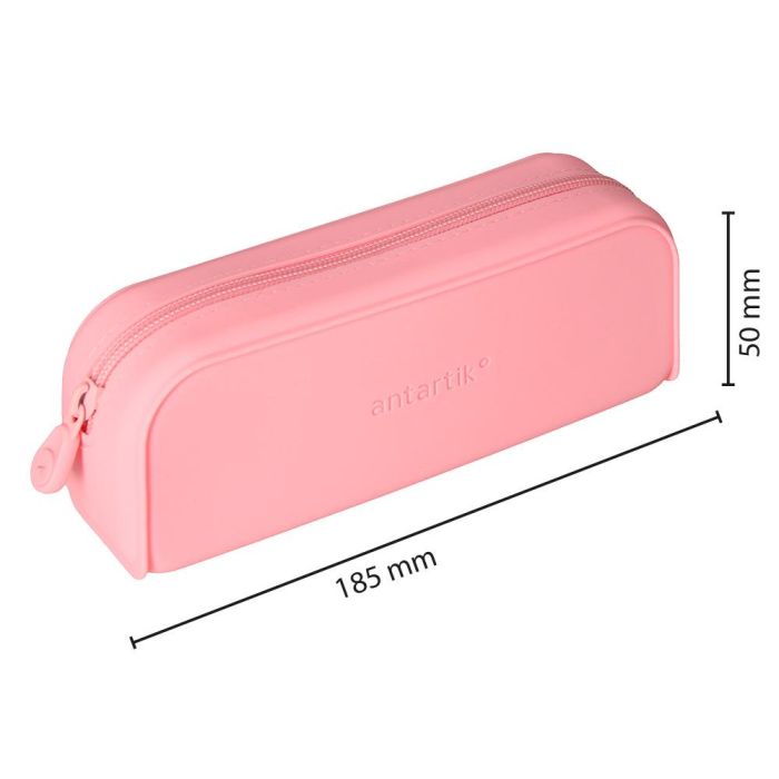 Estuche Portatodo Antartik Prisma Silicona Soft Rectangular 185x50x75 mm Rosa Chicle 1