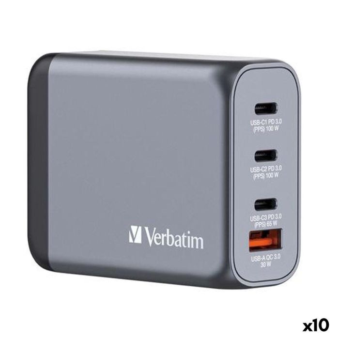 Cargador de Pared Verbatim GNC-100 Negro 100 W (10 Unidades)