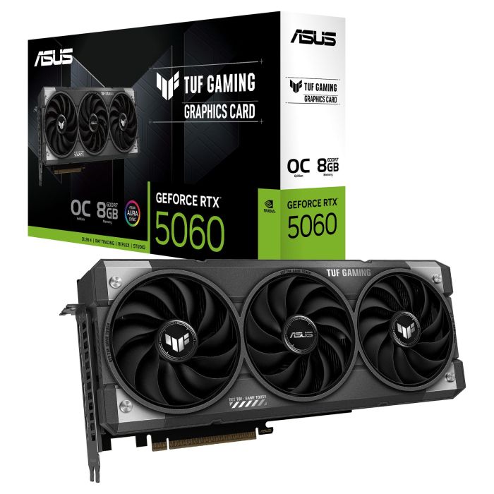 ASUS TUF-RTX5060-O8G-GAMING Tarjeta Gráfica GeForce RTX 5060 OC 8GB GDDR7 3 Ventiladores 9