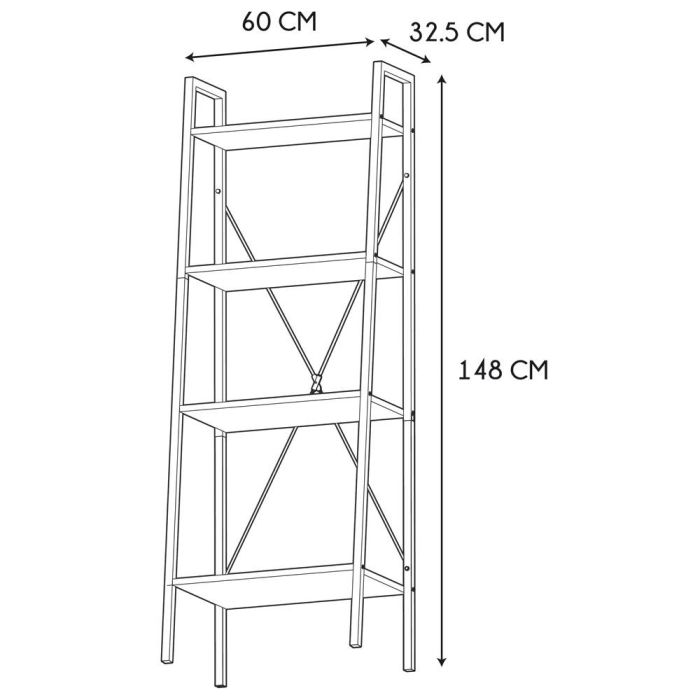 Home Deco Factory Estantería Loka 60x32,5x148 cm 4 baldas madera contrachapada y metal Essentiel 6 Home Deco Factory Estantería Loka 60x32,5x148 cm 4 baldas madera contrachapada y metal Essentiel 6