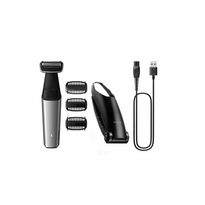 Philips BG5021/15 Afeitadora Corporal Series 5000 Wet & Dry con Protección Piel, 60 min Autonomía, 3 Peines Guía y Accesorio Espalda Negro/Plata Philips BG5021/15 Afeitadora Corporal Series 5000 Wet & Dry con Protección Piel, 60 min Autonomía, 3 Peines Guía y Accesorio Espalda Negro/Plata
