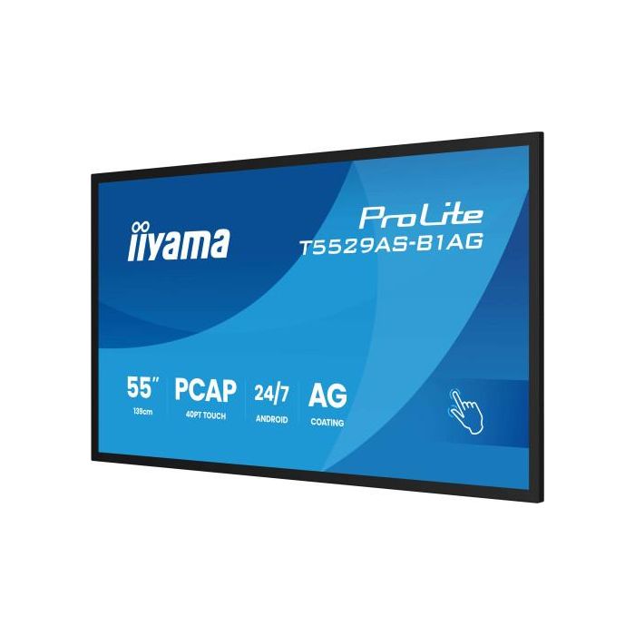 Monitor Iiyama 55" All-In-One Interactive Display/ Android 14 Os/ 3840X2160, 4K Uhd Panel, 2Xhdmi + Usb-C (Dp-Alt), 450Cd/M², Usb Touch Interface, 4Gb Ram / 32Gb Storage, Rs232C, Usb 2X 2.0, Lan, Wifi, 24/7 Operation, Iishare, (T5529As-B1Ag) 7