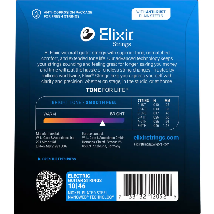 Elixir Cuerdas Eléctrica Nanoweb L 10-46 2