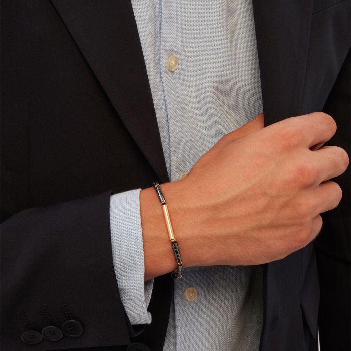 Pulsera Hombre Breil TJ3640 Plata de ley 925 Negro 1 Pulsera Hombre Breil TJ3640 Plata de ley 925 Negro 1