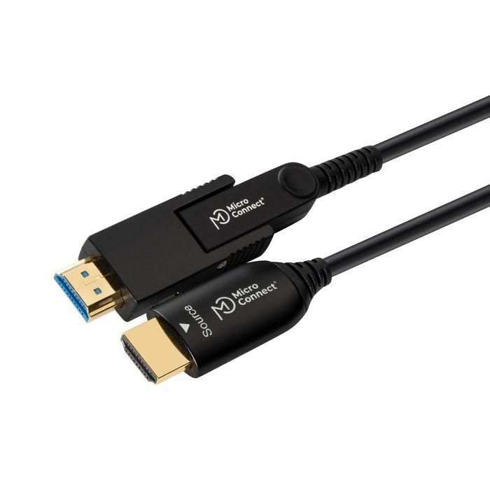 MicroConnect Cable HDMI 2.0 activo Fibra Óptica/Cobre Tipo A - Tipo D con Adaptador Tipo A, 40m para largas distancias 0 MicroConnect Cable HDMI 2.0 activo Fibra Óptica/Cobre Tipo A - Tipo D con Adaptador Tipo A, 40m para largas distancias 0