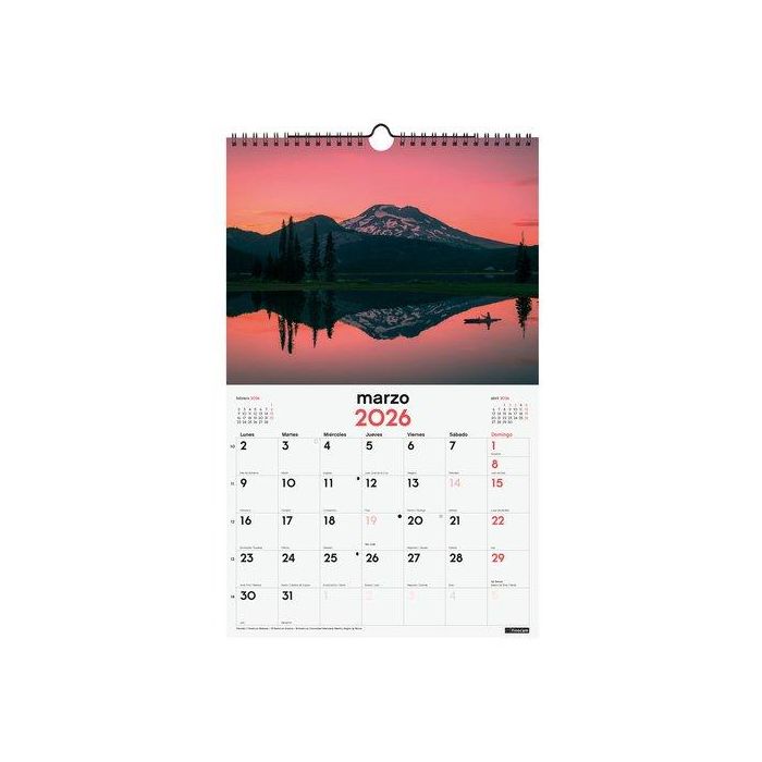 Calendario (2026) Finocam Pared Espiral Imagenes Mensual Para Escribir 250X400 Atardeceres Magicos