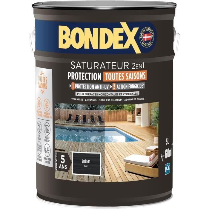 Saturador 2 en 1 - BONDEX - Ébano mate - 5 L Saturador 2 en 1 - BONDEX - Ébano mate - 5 L