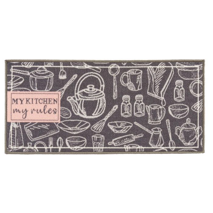 Alfombra Multiusos Kinvara My Kitchen Gris y Blanco 40x90 cm (Set de 24) 1