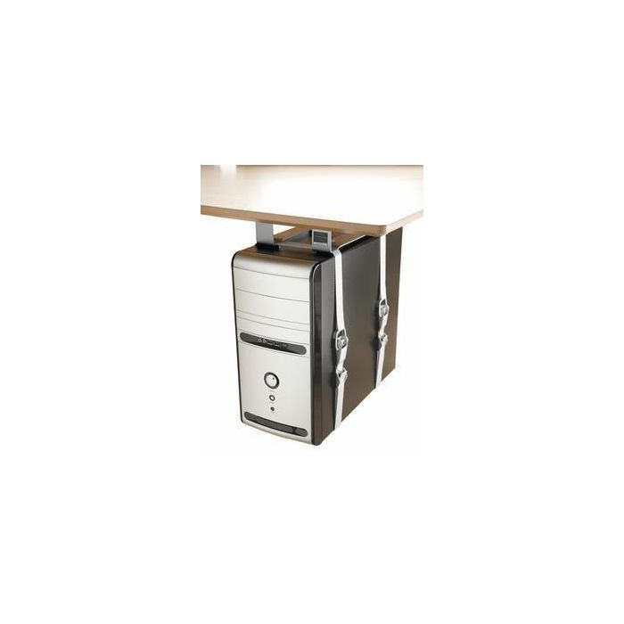 Forming Function LiftFix soporte CPU bajo escritorio con espaciador de 60 mm plata, estructura rígida y fijación segura 2