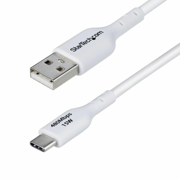 Cable USB A a USB-C Startech USB2AC2MNCWHE Blanco 2 m