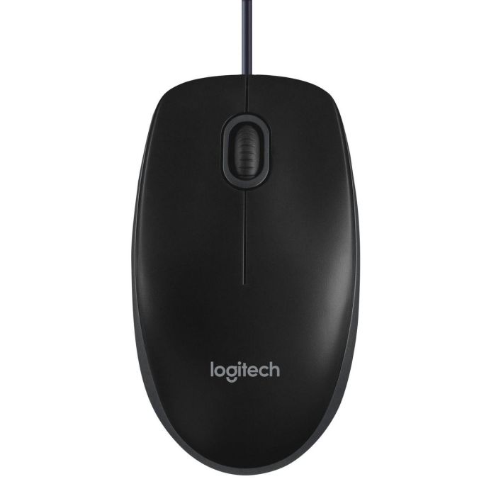Logitech B100 Ratón Óptico USB Negro para Negocios, 800 DPI, Ergonómico Ambidextro, Conexión USB-A Plug & Play 1