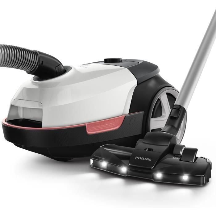 Aspirador cilíndrico con bolsa - PHILIPS XD6122/12 - 900 W - 4 L - Blanco polar 4 Aspirador cilíndrico con bolsa - PHILIPS XD6122/12 - 900 W - 4 L - Blanco polar 4