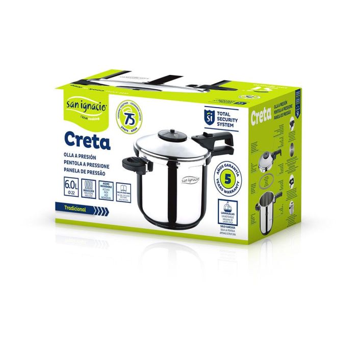 San Ignacio Olla a presión 6 l acero inoxidable creta Ø22cm, compatible con inducción, sg-1523 6 San Ignacio Olla a presión 6 l acero inoxidable creta Ø22cm, compatible con inducción, sg-1523 6