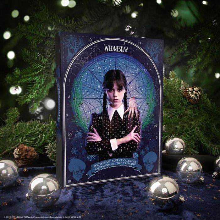 Cinereplicas Calendario de Adviento Wednesday Addams, Nevermore, 24 Sorpresas Coleccionables - Para Fans de la Serie
