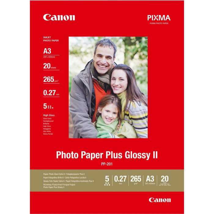 Canon PP-201 Papel Fotográfico 260 g/m² A3 - 20 Hojas