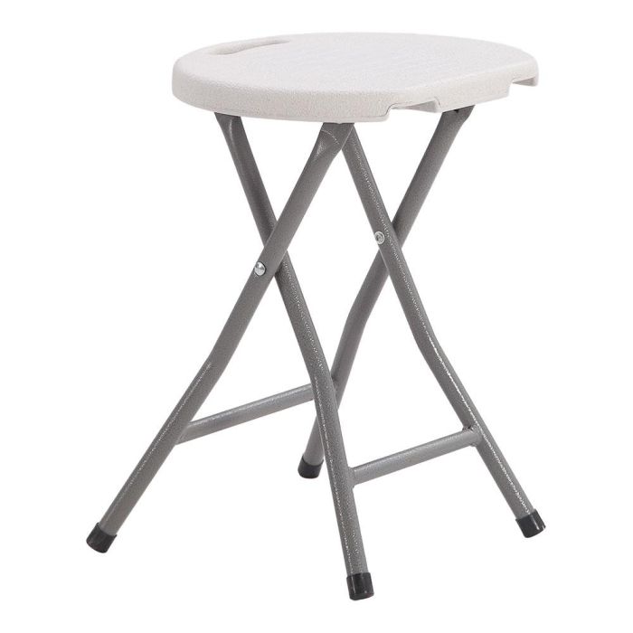 Edm Taburete Plegable de Plástico de Alta Densidad, Carga Máxima 150 kg, 33 x 30 x 45 cm, Tubo de Acero Ø19 mm, Blanco 0 Edm Taburete Plegable de Plástico de Alta Densidad, Carga Máxima 150 kg, 33 x 30 x 45 cm, Tubo de Acero Ø19 mm, Blanco 0