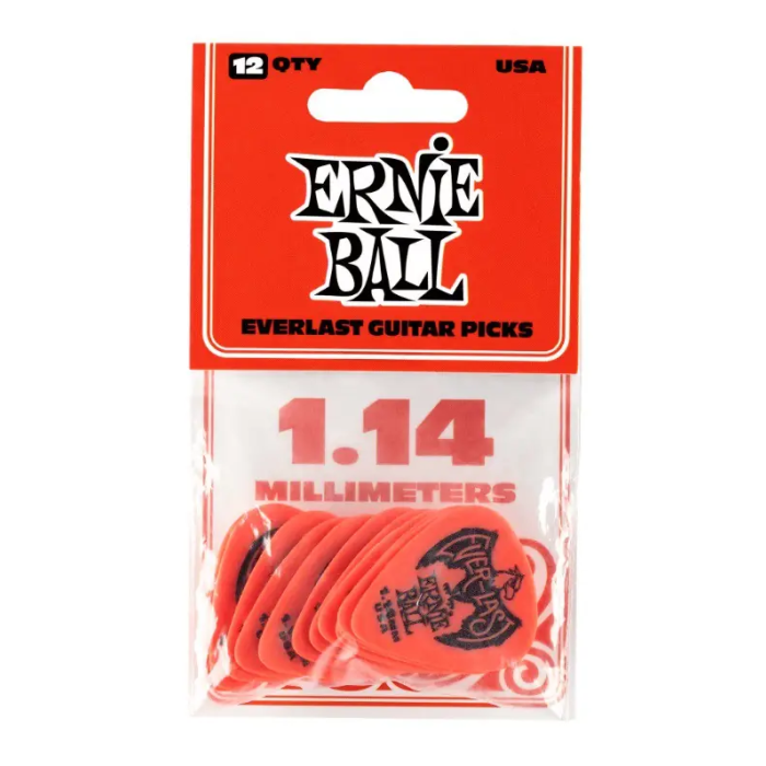 Ernieball Púas Everlast Roja 1,14 Mm - 12 Unidades 1