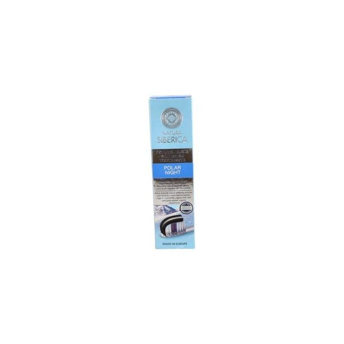 NATURA SIBERICA Dentífrico Natural Polar Night 100g Blanqueador con Carbón Activado y Hierbas Siberianas para Limpieza Profunda