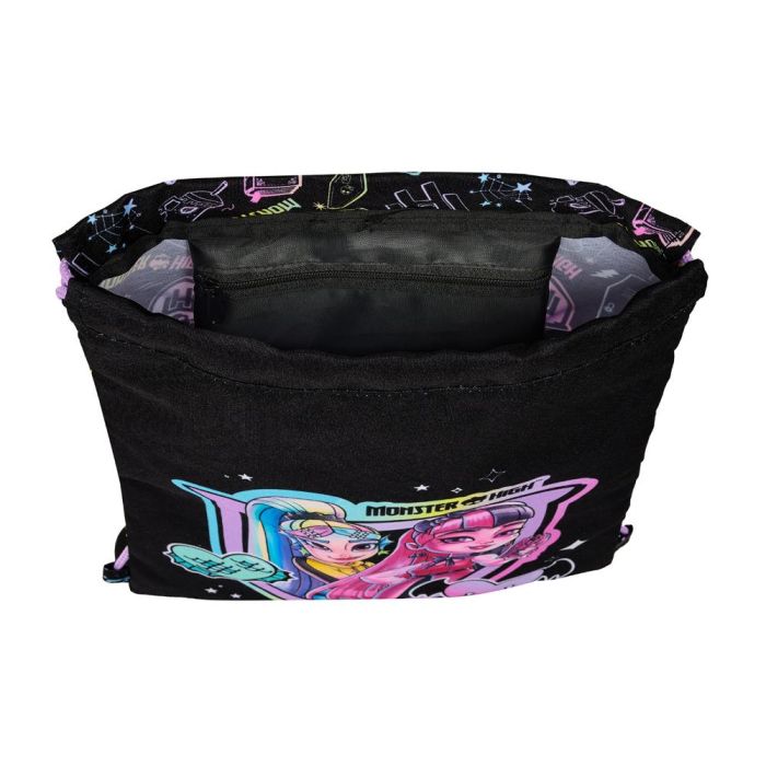 Bolsa Mochila con Cuerdas Monster High Negro 26 x 34 x 1 cm 3