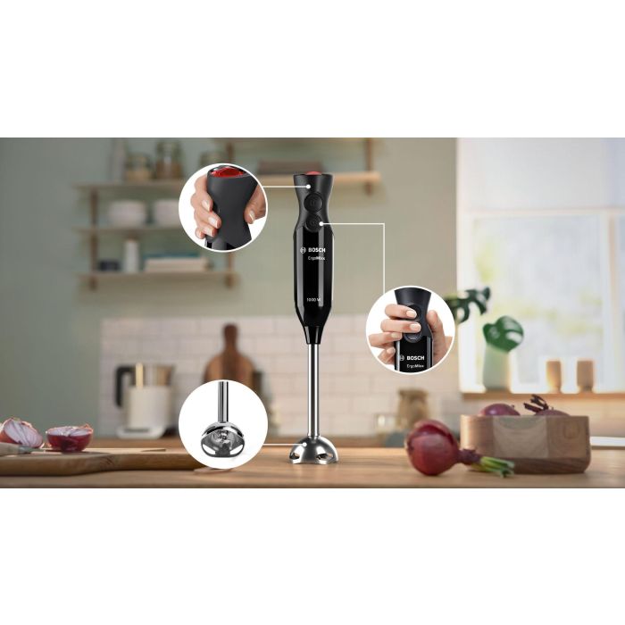 BOSCH MS6CB6110 Batidora de Mano ErgoMixx 1000W, 12 Velocidades + Turbo, Vaso Batidor, Negra 1 BOSCH MS6CB6110 Batidora de Mano ErgoMixx 1000W, 12 Velocidades + Turbo, Vaso Batidor, Negra 1