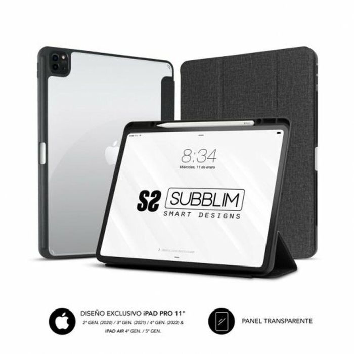 Subblim SUBCST-5SC400 Funda Clear Shock Negra para iPad Pro 11" (2020-2022) y Air 4/5 Gen con Soporte y Ranura Apple Pencil 10 Subblim SUBCST-5SC400 Funda Clear Shock Negra para iPad Pro 11" (2020-2022) y Air 4/5 Gen con Soporte y Ranura Apple Pencil 10