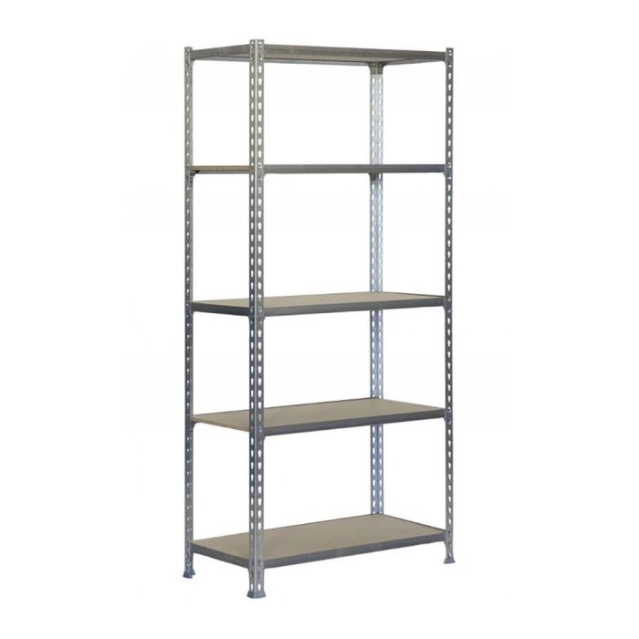 Simon Rack Estantería metálica sin tornillos Maderclick 5/400 galva/madera, 5 estantes, 150kg por nivel, 1800x900x400mm 0 Simon Rack Estantería metálica sin tornillos Maderclick 5/400 galva/madera, 5 estantes, 150kg por nivel, 1800x900x400mm 0
