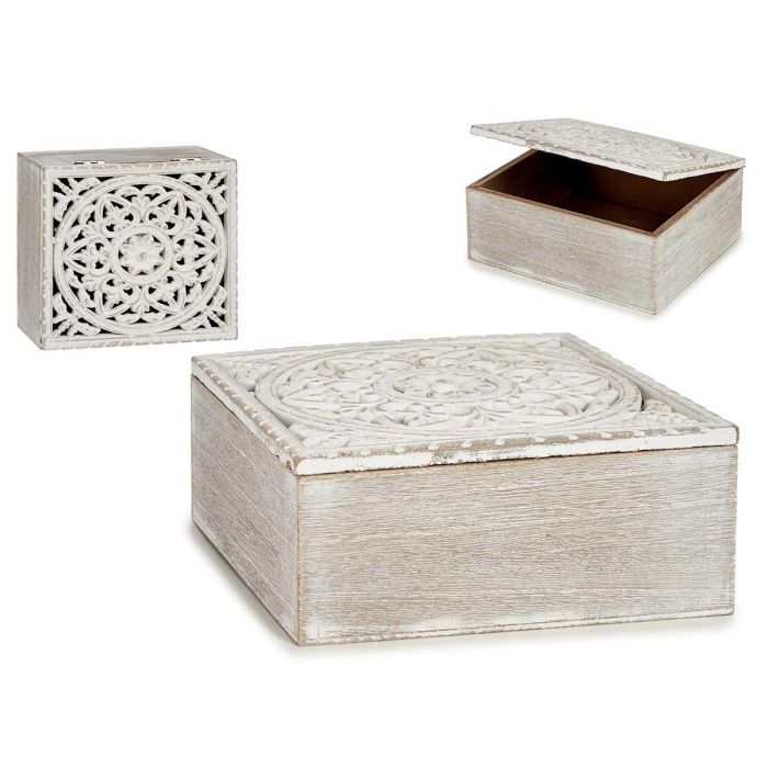 Giftdecor Caja Calada Rectangular de Madera de Eucalipto Blanca 19.5x8x16.5 cm (12 Unidades) Giftdecor Caja Calada Rectangular de Madera de Eucalipto Blanca 19.5x8x16.5 cm (12 Unidades)
