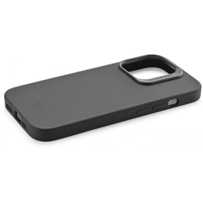 Cellularline Sensation+ Funda de Silicona Soft-Touch para Apple iPhone 15, 6.1", Negro - Protección trasera Monocromo