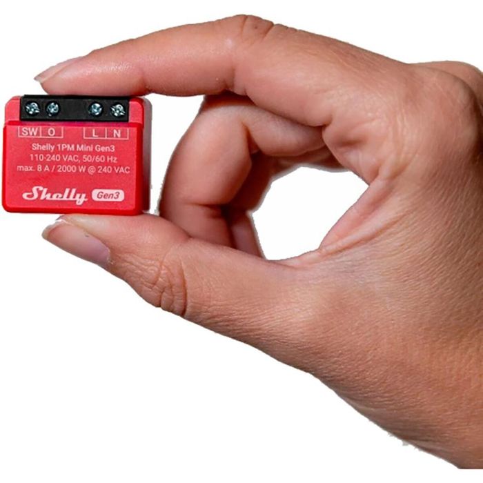 Shelly Relais 1PM Mini Gen. 3 WLAN BT Messfunktion max 8A 1 Kanal Unterputz 3