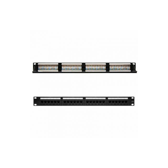 Nano Cable 10.21.3124 Patch Panel de 24 Puertos Cat.6 UTP para Rack 1U