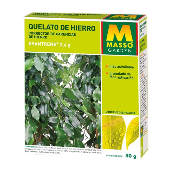 Massó Quelato de hierro 50g - Fertilizante para combatir la clorosis férrica en árboles y plantas 231114 0 Massó Quelato de hierro 50g - Fertilizante para combatir la clorosis férrica en árboles y plantas 231114 0
