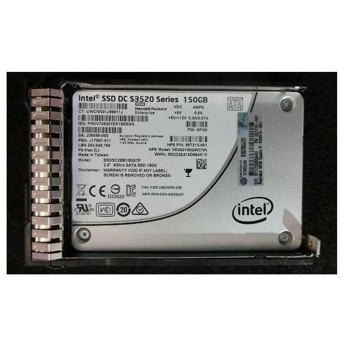 Hewlett Packard Enterprise 150GB, 2.5", SATA III, SFF, RI, SC 1