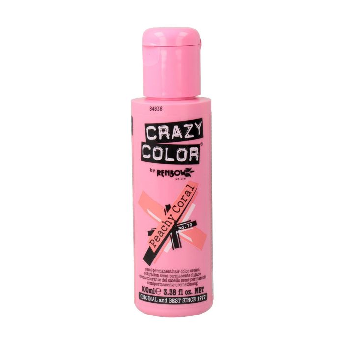 Crazy Color 70 Peachy Coral Tinte Fantasía Semi-Permanente para Cabello 100ml Colores Intensos Crazy Color 70 Peachy Coral Tinte Fantasía Semi-Permanente para Cabello 100ml Colores Intensos