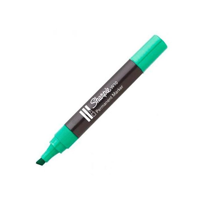 Sharpie Marcador Permanente W10 Punta Biselada Verde 12 Ud Sharpie Marcador Permanente W10 Punta Biselada Verde 12 Ud