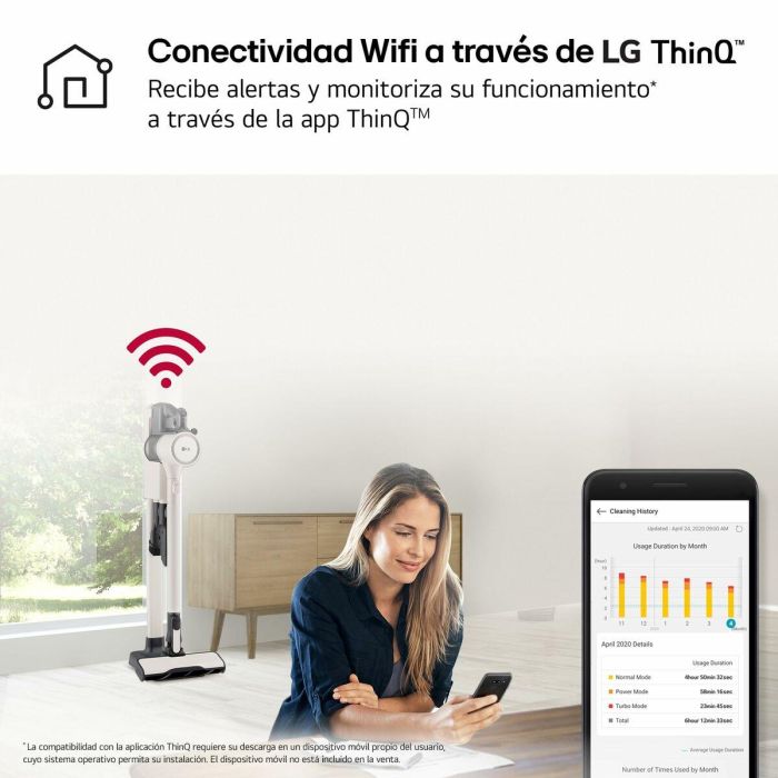 Aspirador Escoba Ciclónico Inalámbrico LG CORDZEROA9K-LITE1C 9 Aspirador Escoba Ciclónico Inalámbrico LG CORDZEROA9K-LITE1C 9