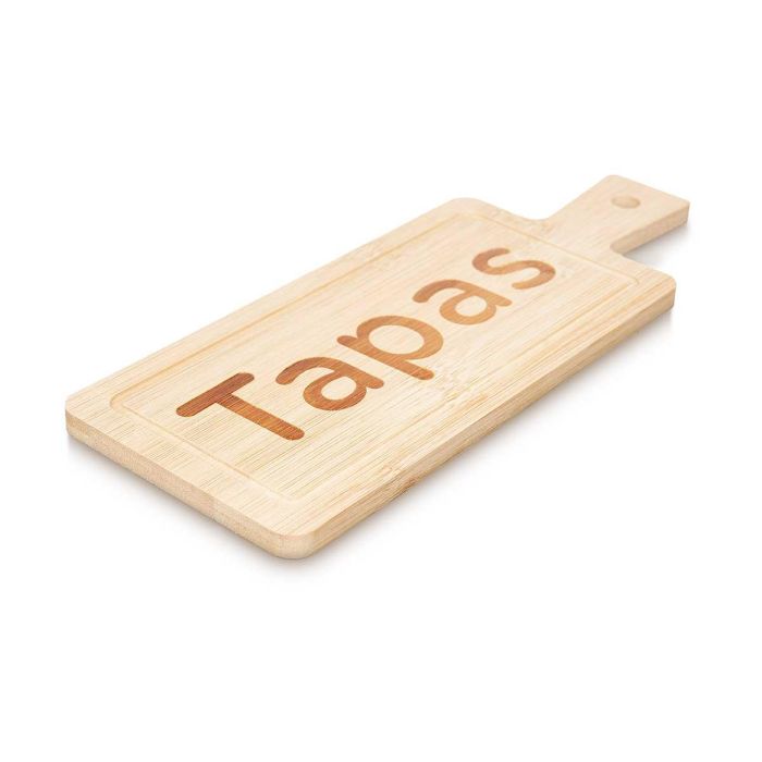 Kinvara Tabla Rectangular Bambú y Pizarra para Tapas 23x9x1 cm (Set de 48) 3