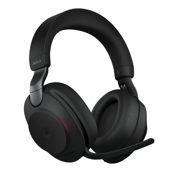 Jabra Evolve2 85 Stereo MS + Ladestation + Link 380 USB-A, Auriculares Inalámbrico y Alámbrico, Negro, Certificado para Microsoft Teams 3